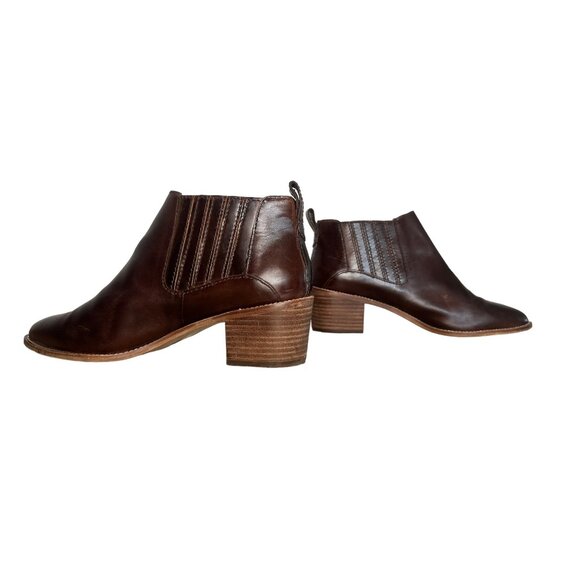 Madewell Bonham Boots Womens 8 Brown Leather Ankle Booties Chelsea Western Boho - Picture 3 of 16